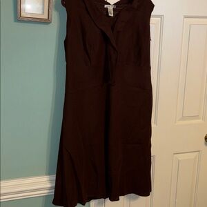 Jillian Jones Sleeveless linen blend Brown Dress- fully lined